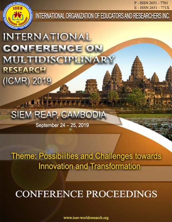 ICMR 2019 IOER International Multidisciplinary Research Journal Icmr 2019 ioer international multidisciplinary research journal